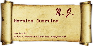 Mersits Jusztina névjegykártya